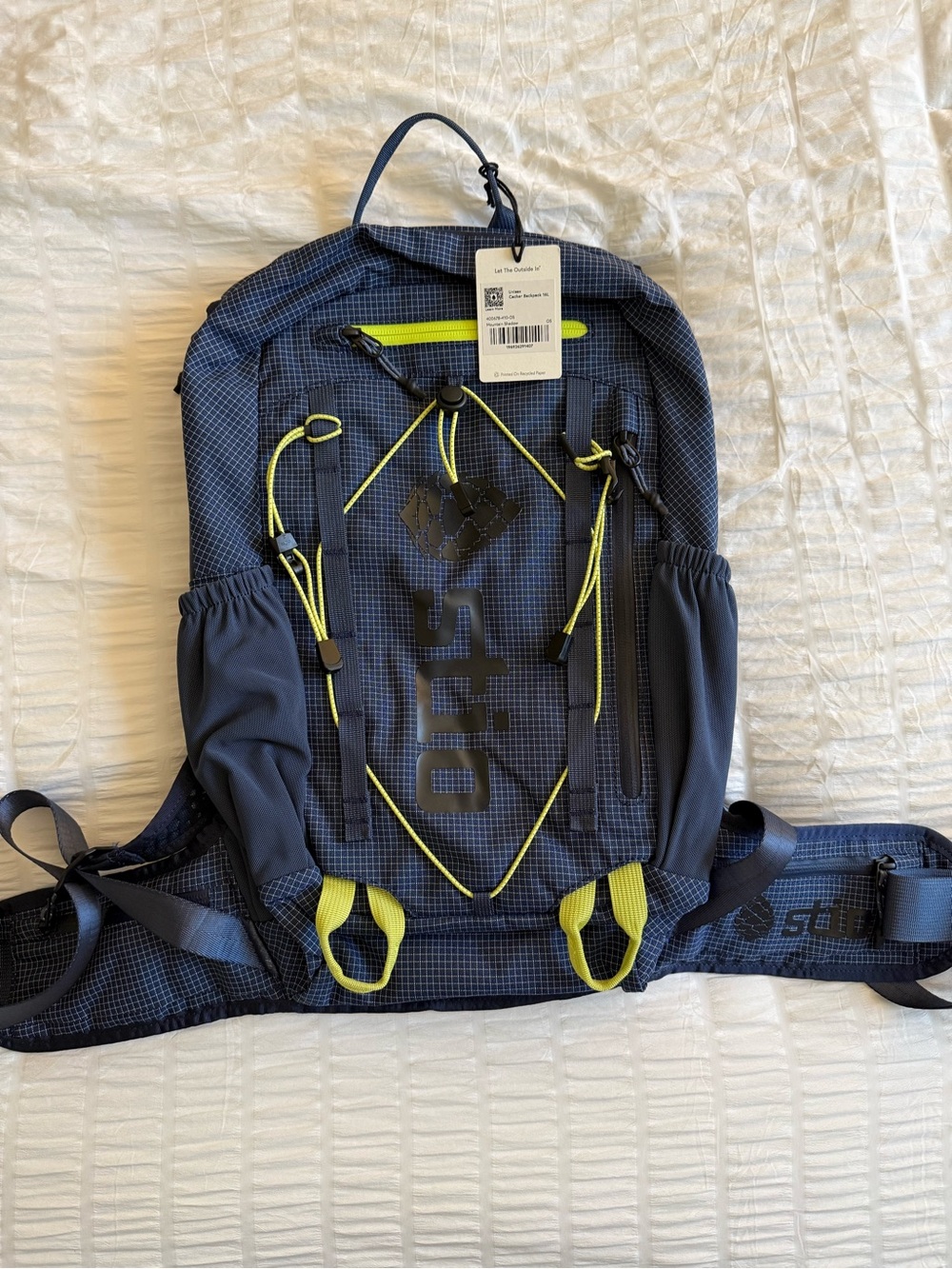 NWT STIO Navy and Lime Lightweight Hiking Backpack
